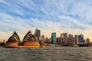 Australia City over Water View