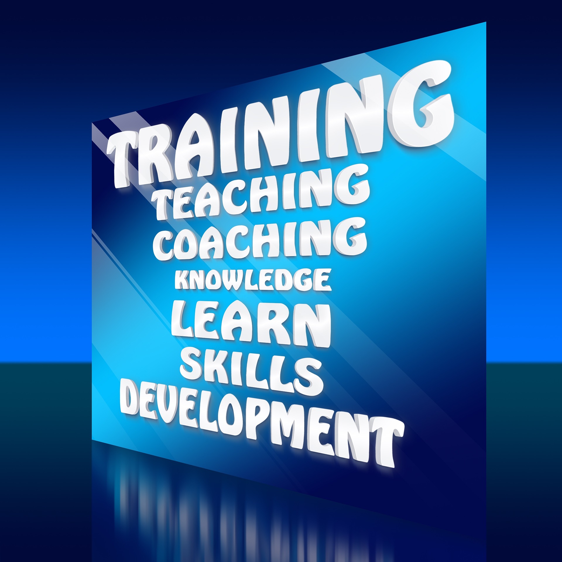 training coaching teaching knowledge learn skills development placard